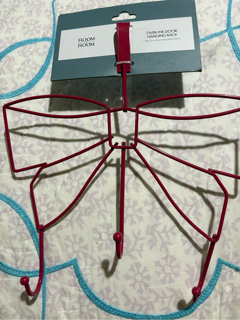 ROOM ROOM Pink Over-the-Door Bow Hanging Rack